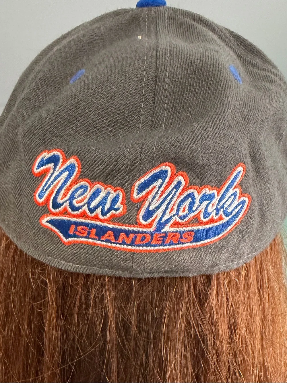 New York Islanders Adidas Hat Cap fitted Grey Blue  NHL Ice Hockey Team Logo